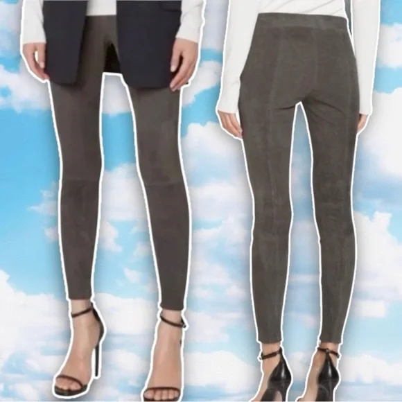 VINCE Suede Ankle Zip Leggings Genuine Lamb Leather Moto Bikercore Boho Western - Picture 3 of 16